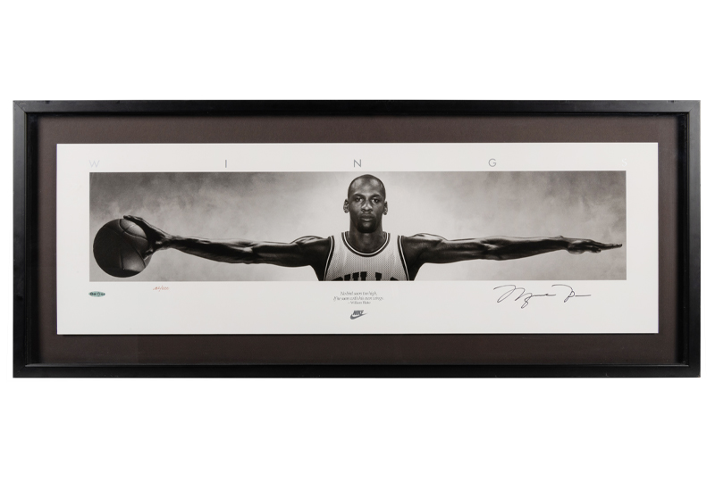 Michael Jordan Autographed Limited Edition “Wings” Upper Deck Panoramic Print.