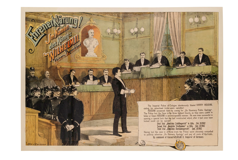 Houdini. Ehrenerklärung! Im Namen des Königs Wilhelm, II. Kaiser v. Deuschland. 