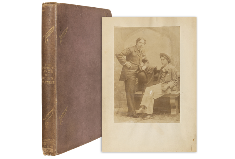 Oscar Wilde’s Importance of Being Earnest with a rare original cabinet photograph of Wilde & Sir Alfred Douglas